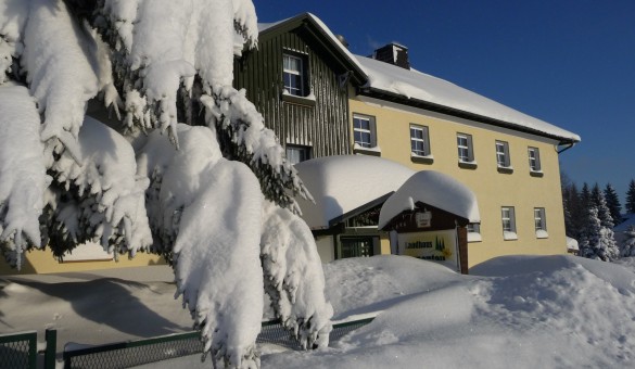 Pension im Erzgebirge im Winter